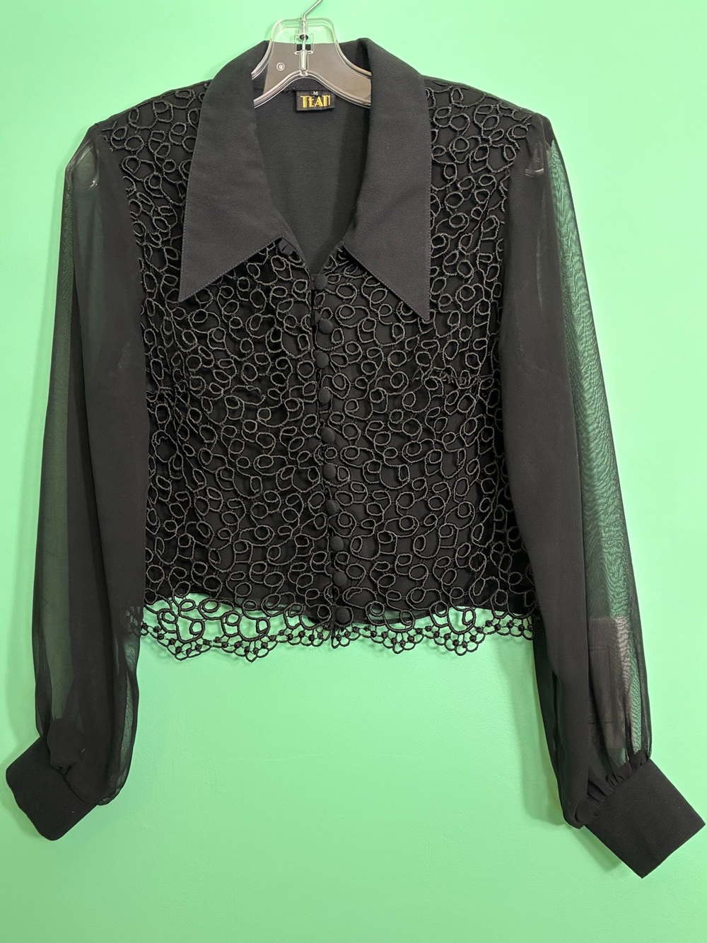 Elegant Lace Overlay Blouse for Women